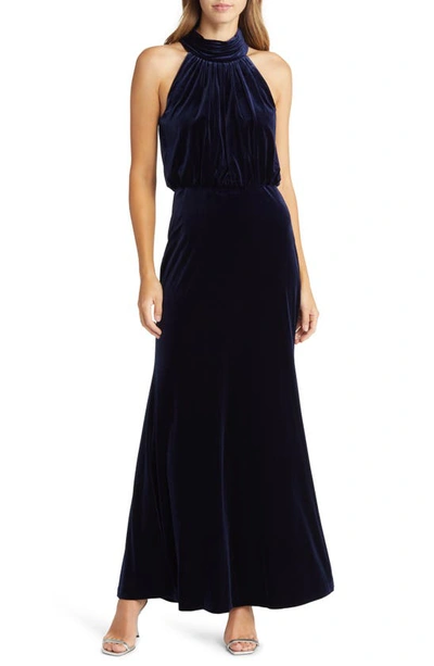 Eliza J Velvet Mock Neck Blouson Gown EJ1M9028