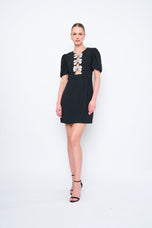 Flora Bea "Leone" Bow-Embellished Cocktail Dress FJ6913SPA