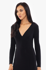 Xscape Evenings "Trudy" Long Sleeve Ruffle Evening Dress 5889X