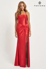 Faviana  Knot Detail Prom Dress 11024