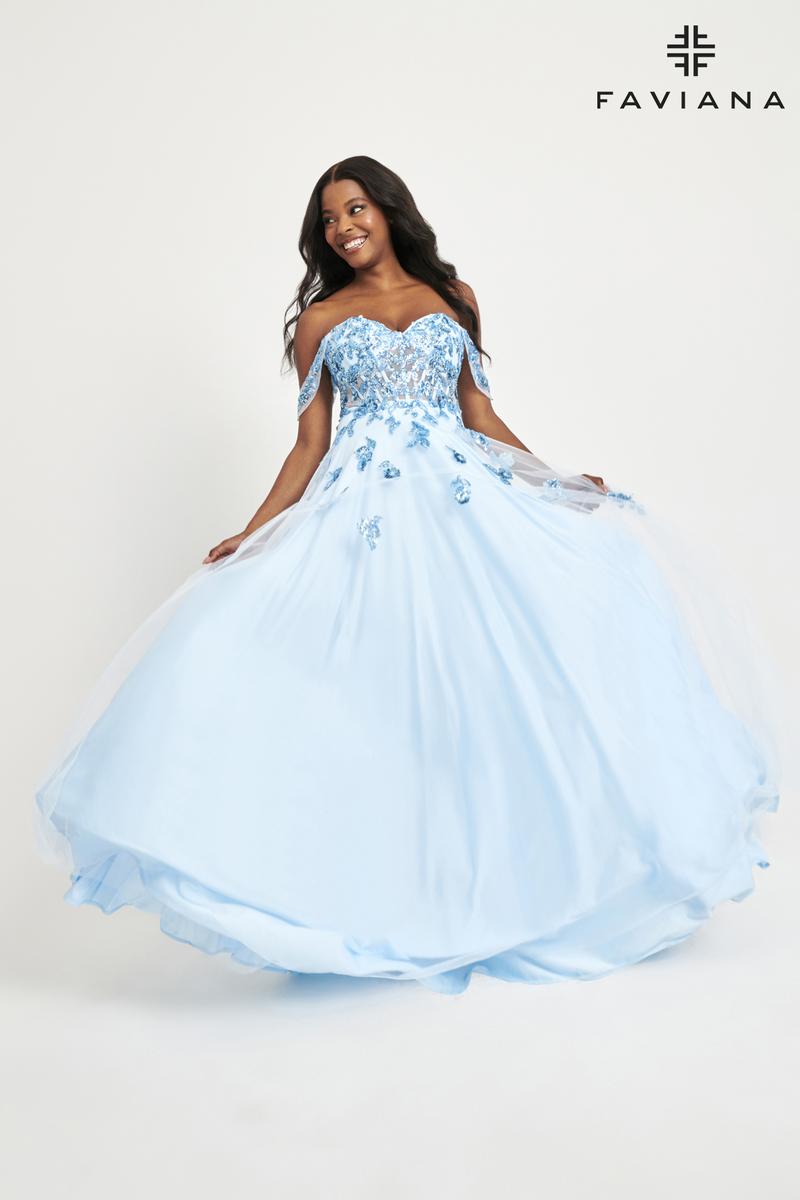 Faviana Off Shoulder A-Line Prom Dress 11059