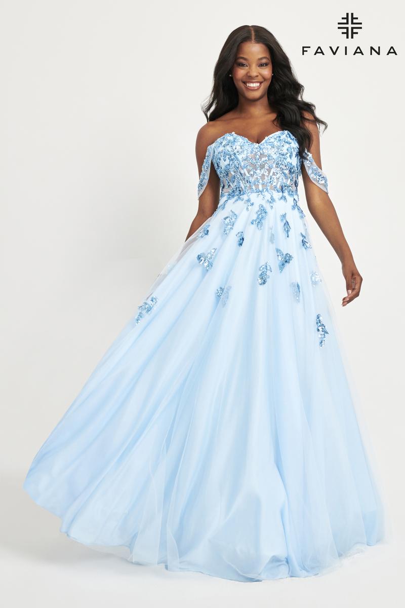 Faviana Off Shoulder A-Line Prom Dress 11059