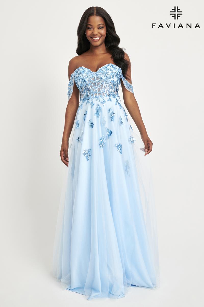 Faviana Off Shoulder A-Line Prom Dress 11059