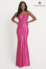 Faviana Keyhole Open Back Prom Dress 11082