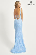 Faviana V-Neck Open Back Prom Dress 11086