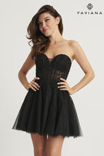 Faviana Tulle Lace Short Homecoming Dress 11120