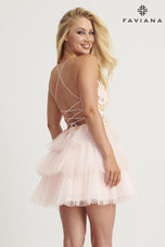 Faviana Floral Tulle Homecoming Dress 11125