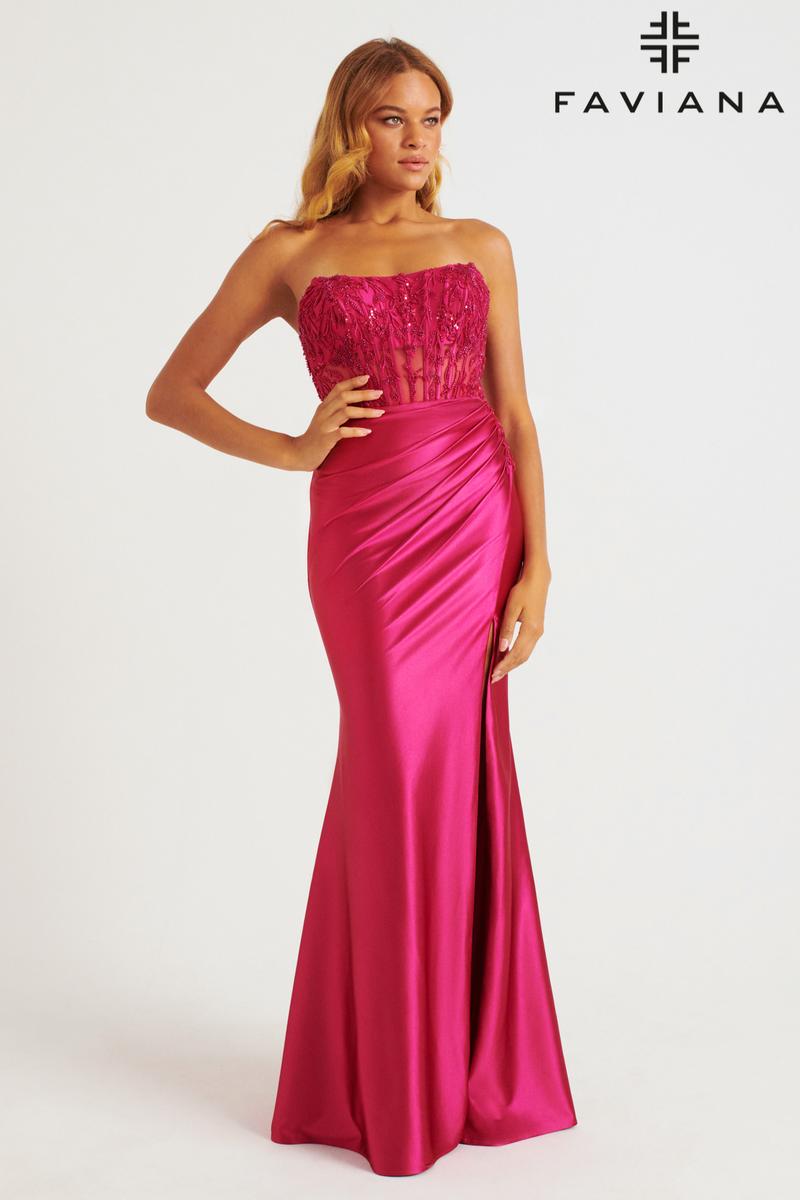 Faviana Ruched Illusion Corset Prom Dress 11246