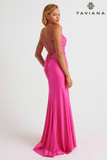 Faviana Scoop Neck Charmeuse Prom Dress 11264