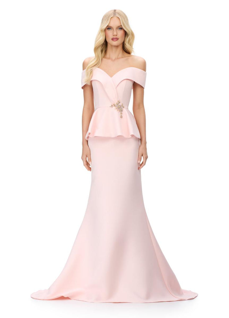 ASHLEYlauren Off Shoulder Evening Dress 11710