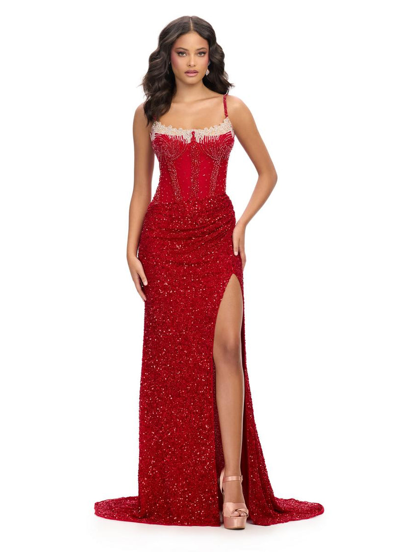 ASHLEYHlauren Bustier Corset Prom Dress 11711