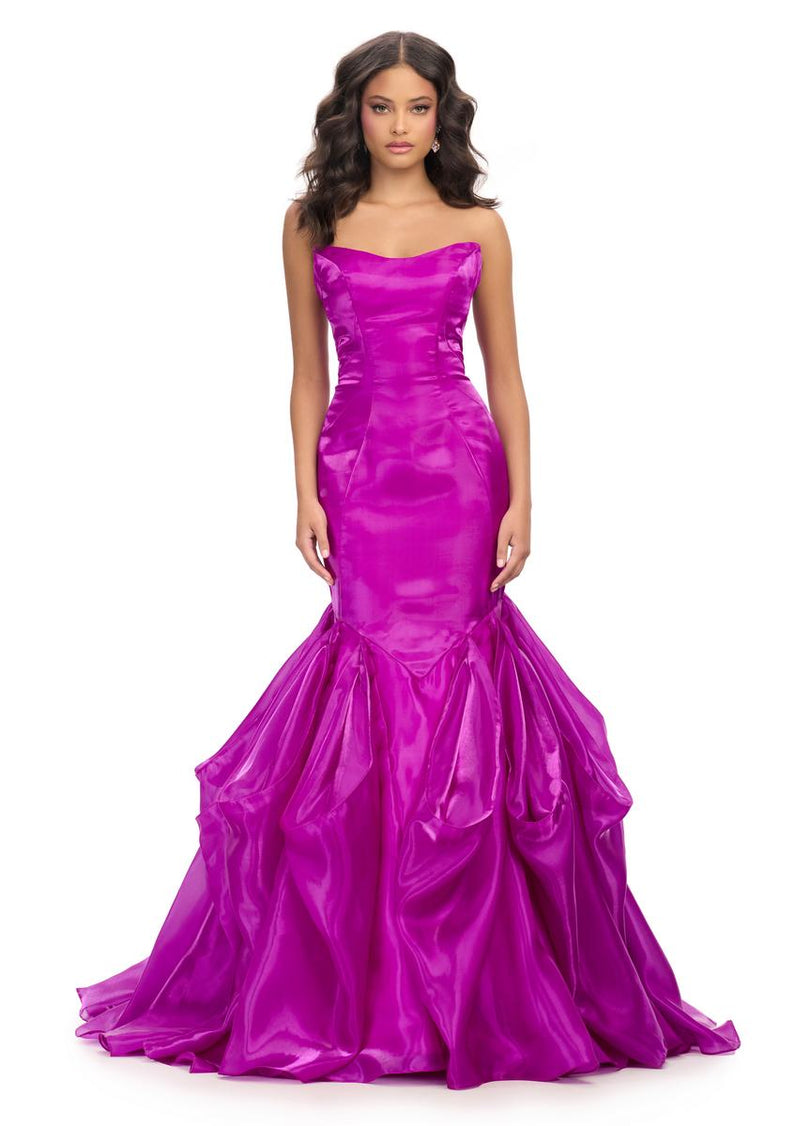 ASHLEYlauren Strapless Organza Prom Dress 11733