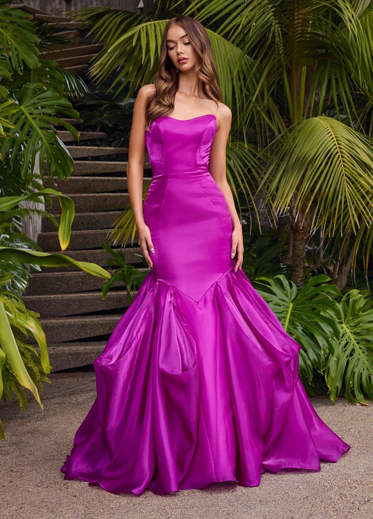 ASHLEYlauren Strapless Organza Prom Dress 11733