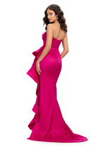 ASHLEYlauren Strapless Side Ruffle Prom Dress 11751