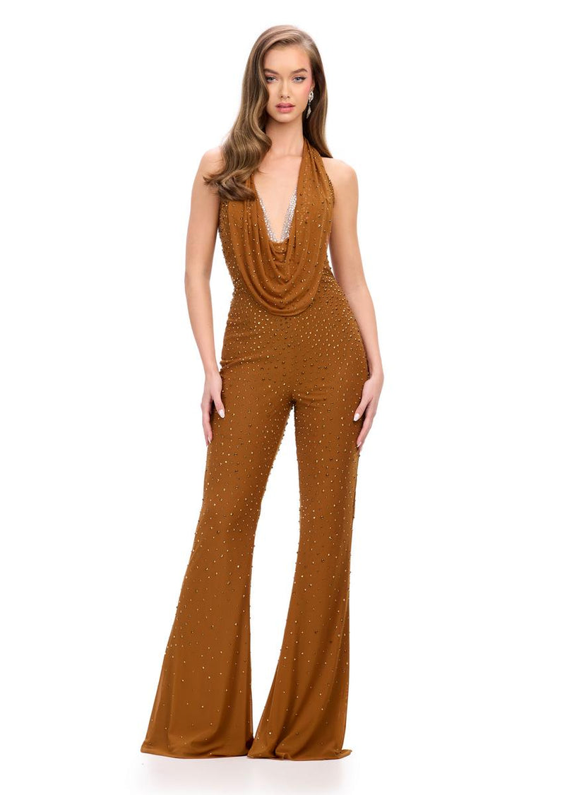 ASHLEYlauren Cowl Neck Jumpsuit 11775