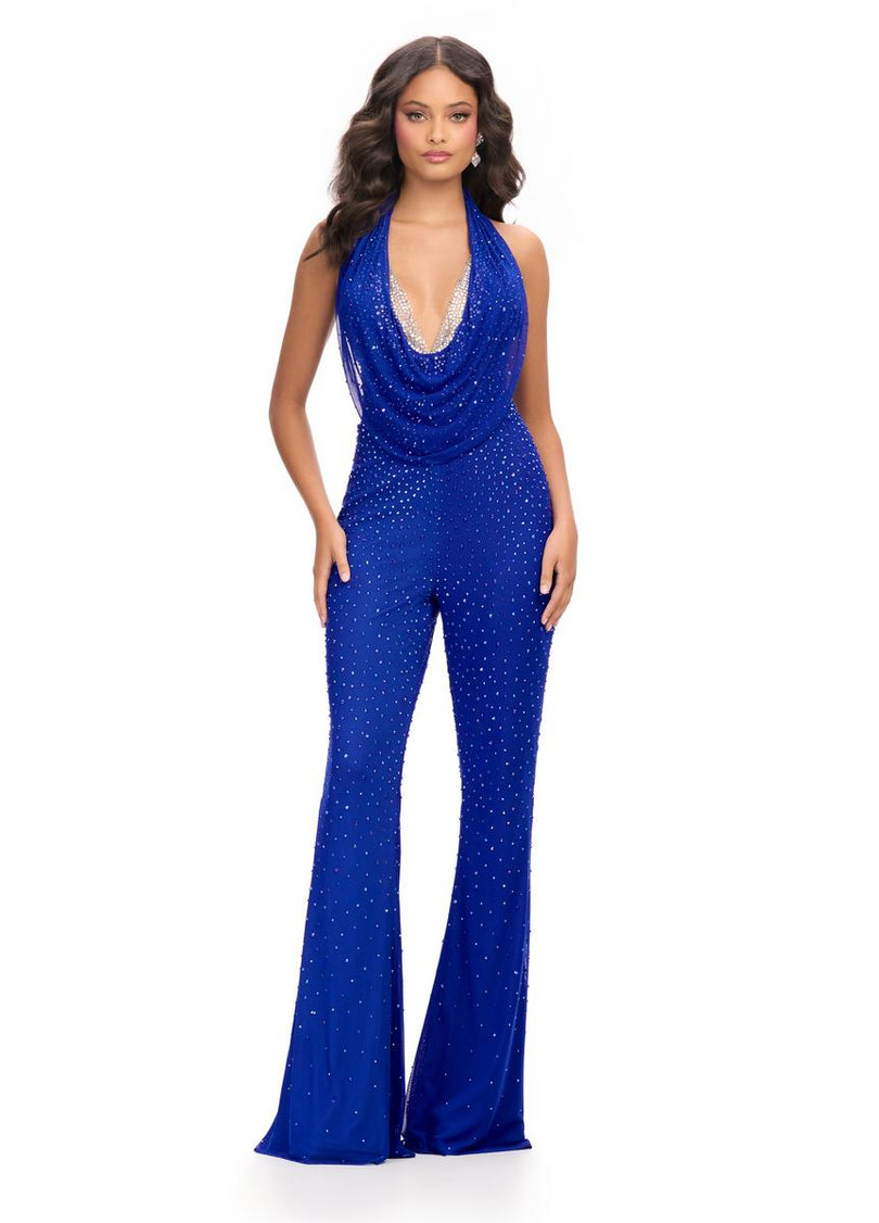 ASHLEYlauren Cowl Neck Jumpsuit 11775