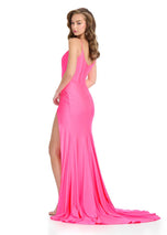 ASHLEYlauren Jersey Corset Wrap Skirt Prom Dress 11900