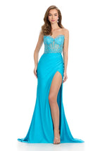 ASHLEYlauren Strapless Corset Long Prom Dress 11926