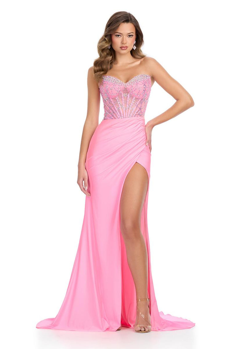 ASHLEYlauren Strapless Corset Long Prom Dress 11926