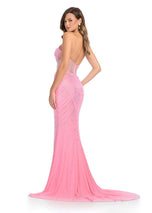 ASHLEYlauren Illusion Halter Corset Prom Dress 11927