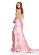 ASHLEYlauren Ruched Lace-up Back Prom Dress 11950