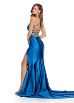 ASHLEYlauren Ruched Lace-up Back Prom Dress 11950