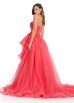 ASHLEYlauren Strapless Ruffle Slit Prom Dress 11951