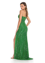 ASHLEYlauren One Shoulder Beaded Illusion Prom Dress 11960