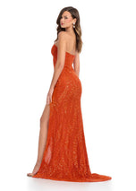 ASHLEYlauren One Shoulder Beaded Illusion Prom Dress 11960