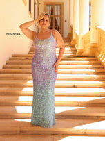 Primavera Plus Size Ombre Sequin Prom Dress 14042