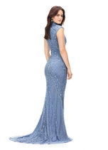 AshleyLauren Cap Sleeve Beaded Prom Dress 1624