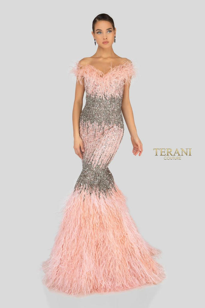 Terani Beaded Evening Gown 1911GL9512