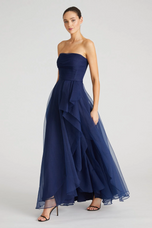 Theia Strapless Draped "Teresa" Evening Gown 8817572