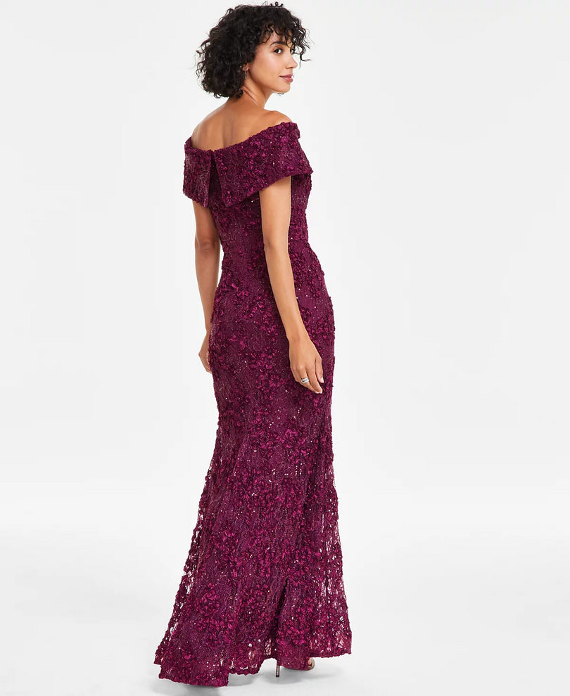 Xscape Evenings "Jill" Off the Shoulder Lace Gown 4618X