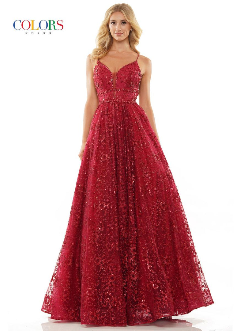 Colors Prom Long Glitter Ball Gown Dress 2288