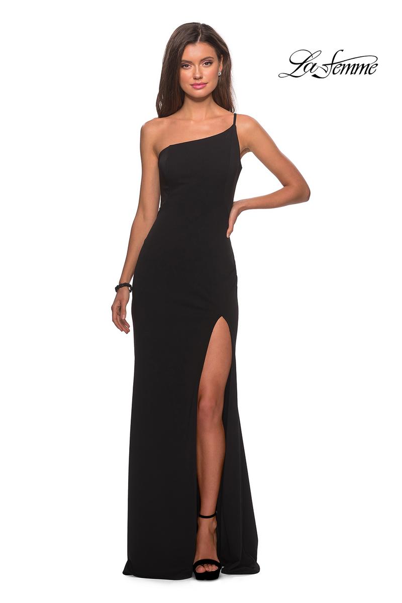 La Femme Long One Shoulder Dress 28176