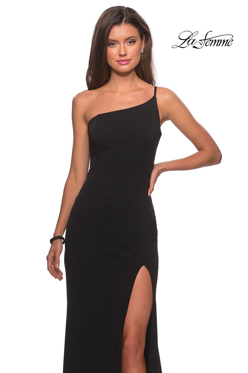 La Femme Long One Shoulder Dress 28176