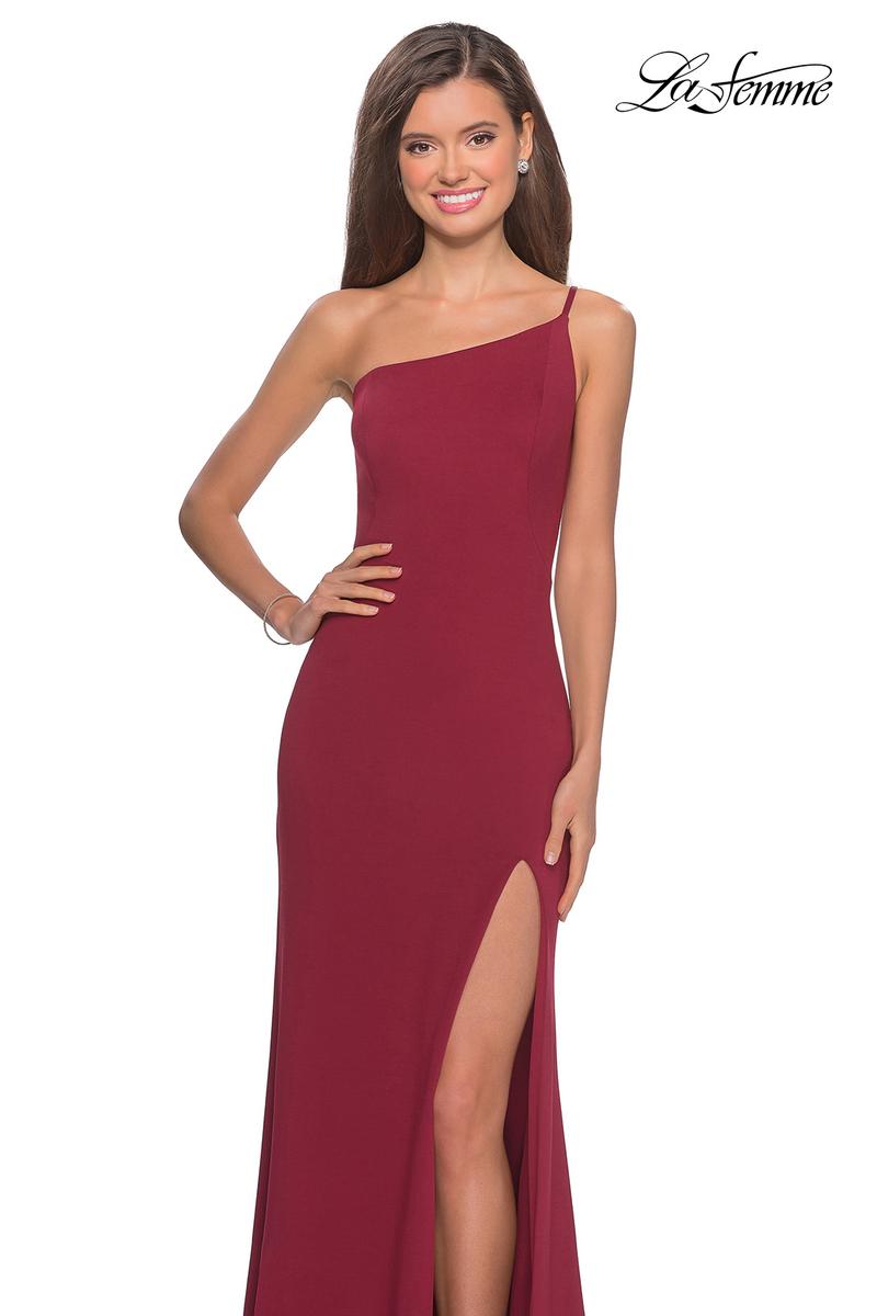 La Femme Long One Shoulder Dress 28176