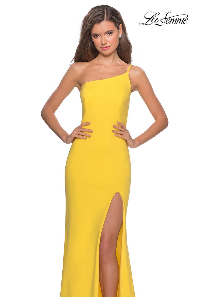 La Femme Long One Shoulder Dress 28176