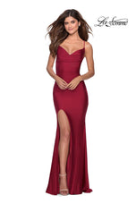 La Femme Long Satin Prom Dress 28518