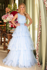 Ava Presley One Shoulder Tiered Ruffle Ball Gown 29131