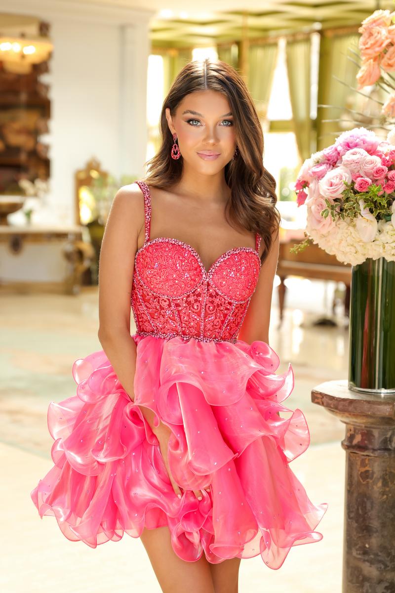 Ava Presley A-Line Ruffle Homecoming Dress 29179