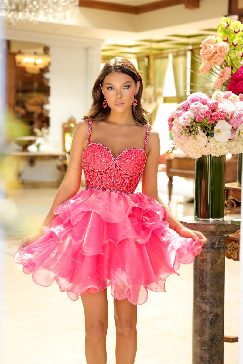 Ava Presley A-Line Ruffle Homecoming Dress 29179