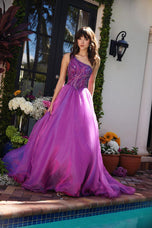 Ava Presley One Shoulder Beaded Ball Gown Prom Dress 29258