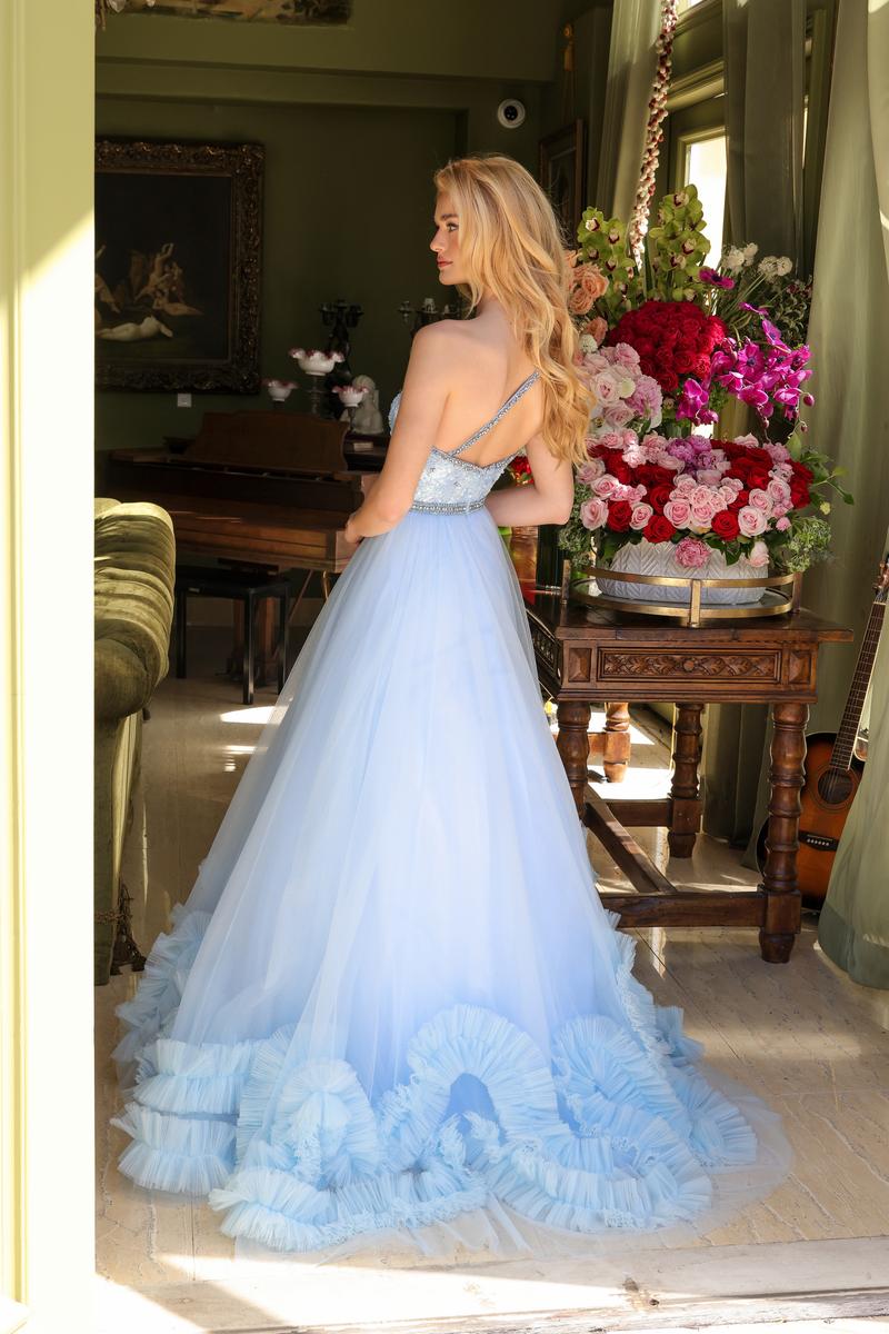 Ava Presley One Shoulder Ruffled Tulle Prom Dress 29527