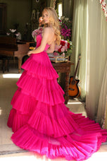 Ava Presley Strapless Tiered Tulle Prom Dress 29529