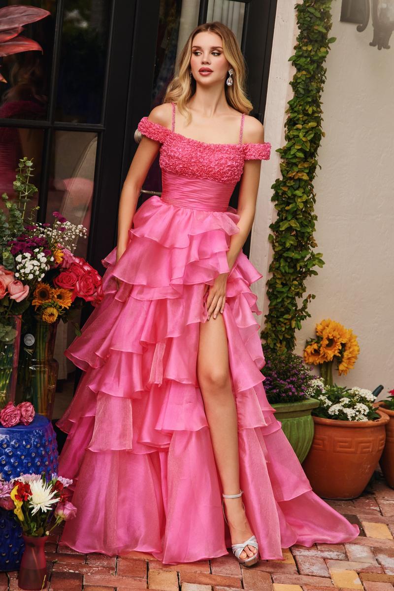 Ava Presley Off Shoulder Ruffle Prom Dress 29544