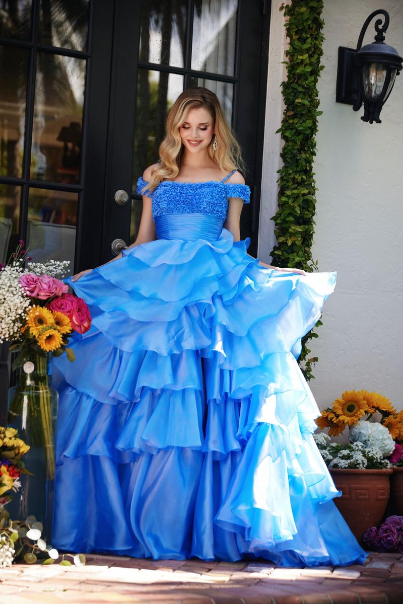 Ava Presley Off Shoulder Ruffle Prom Dress 29544