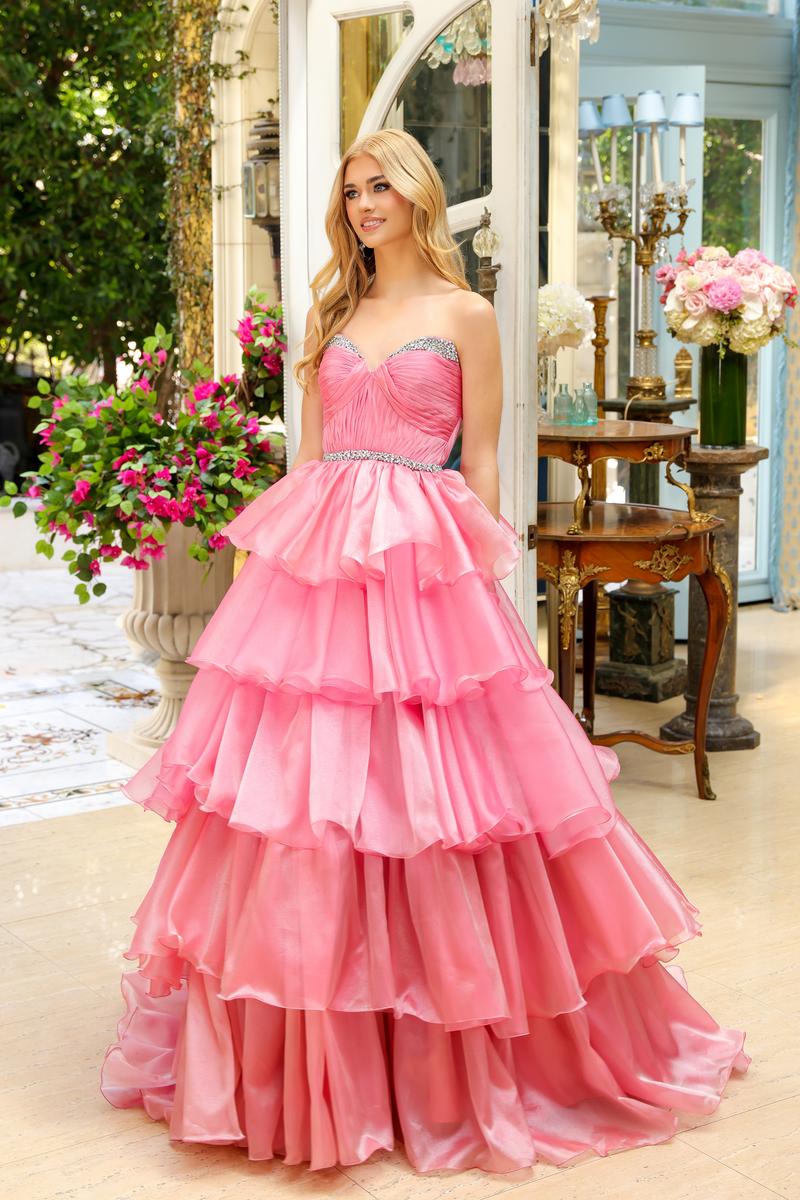 Ava Presley Strapless Ruffle Ball Gown Dress 29546