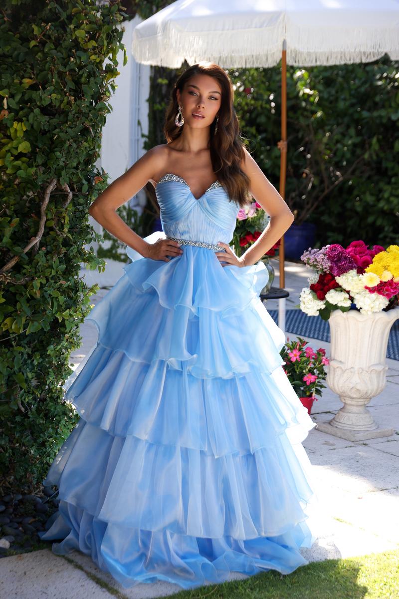 Ava Presley Strapless Ruffle Ball Gown Dress 29546